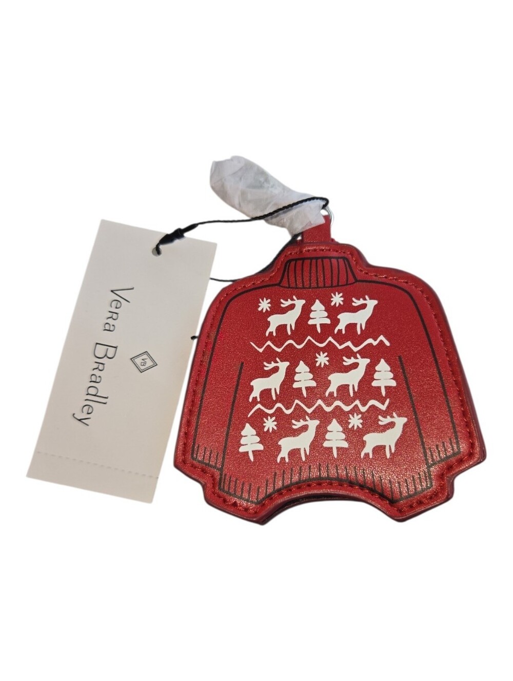 NWT Vera Bradley Red Reindeer Handsanitizer Holder Keychain